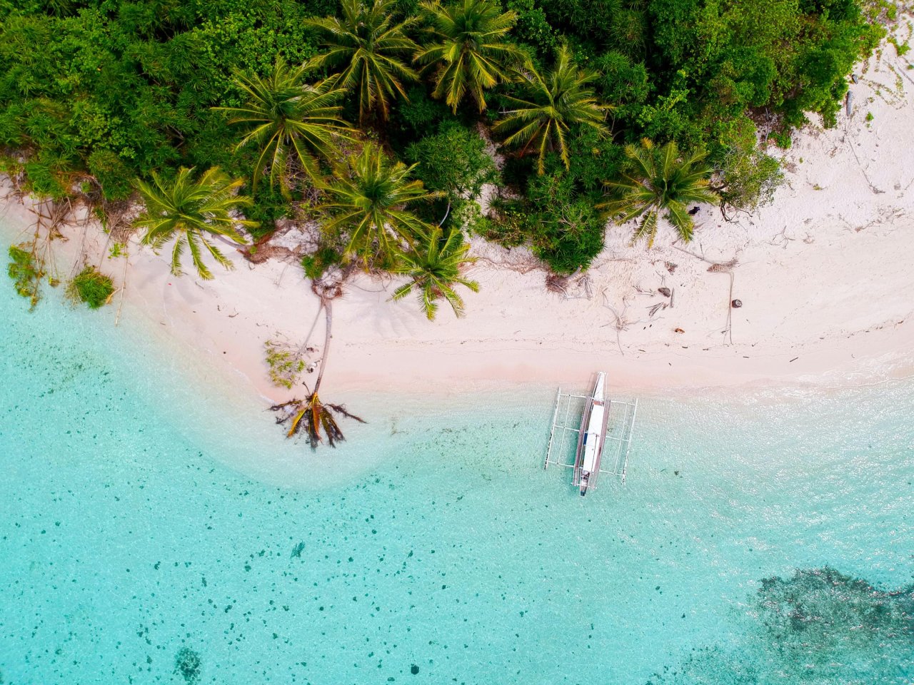Boot voor strand Balabac, Palawan - Filipijnen | Mola Mola Travel